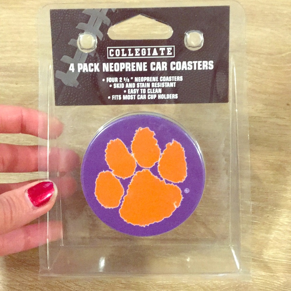Clemson car coasters